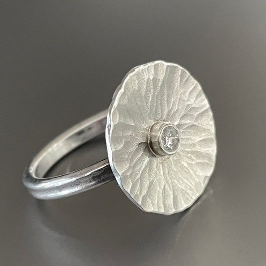 Sterling Silver & Diamond Radiant Ring