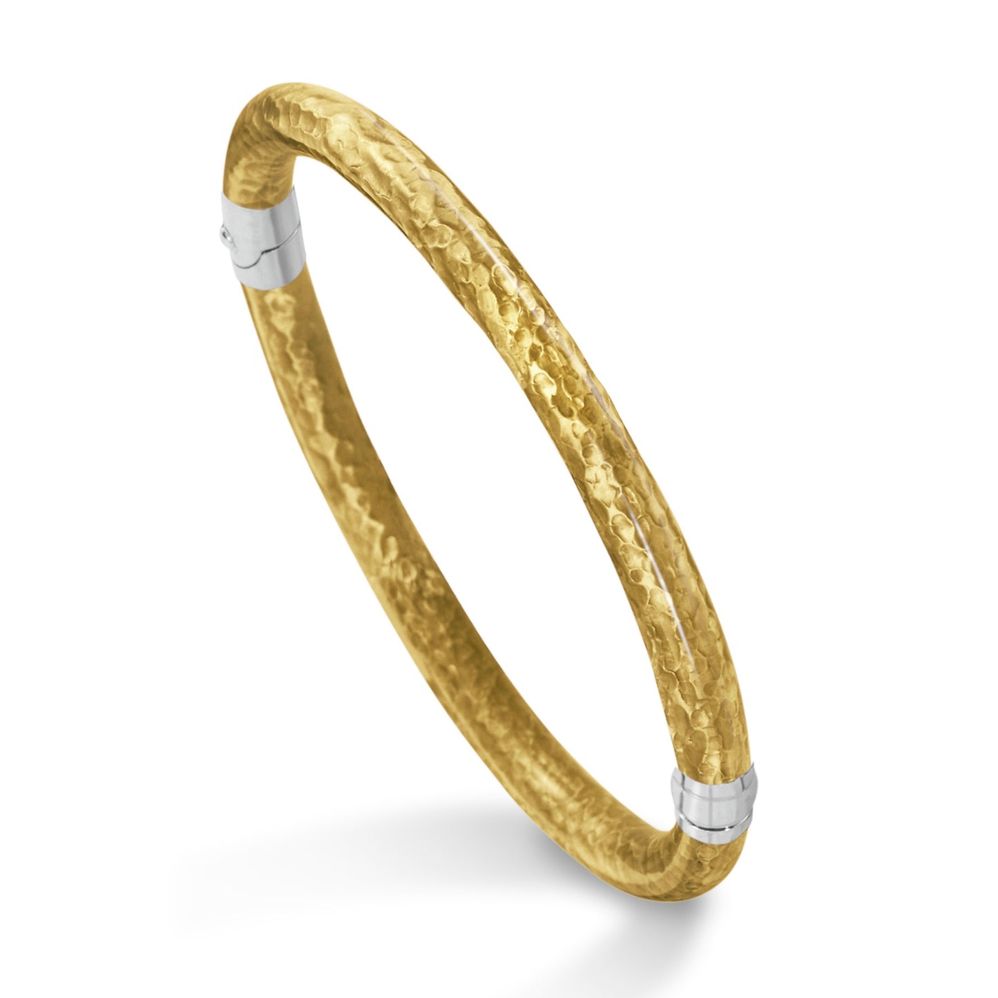 SOHO 5mm Hammered Sterling Silver and Gold Enamel Bracelet