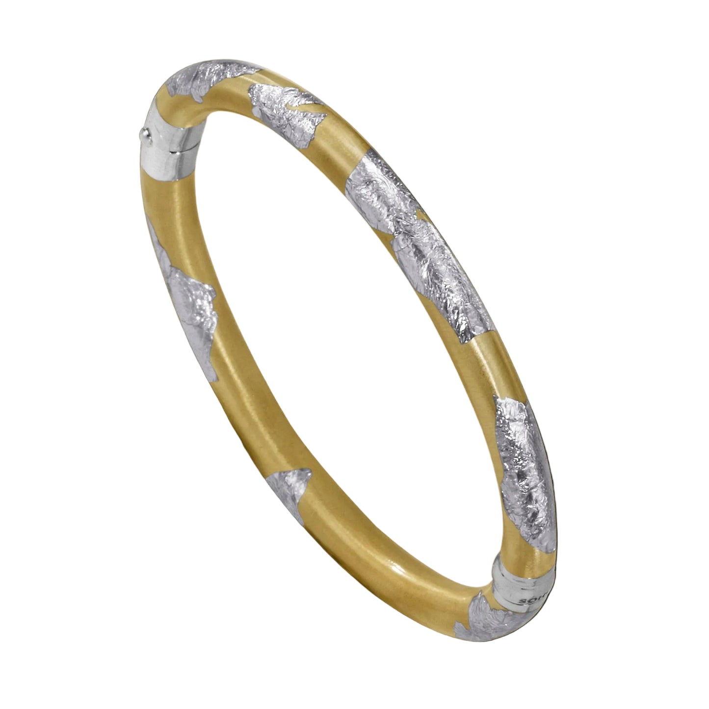 SOHO 5mm Sterling Silver and Gold Foliage Enamel Bracelet