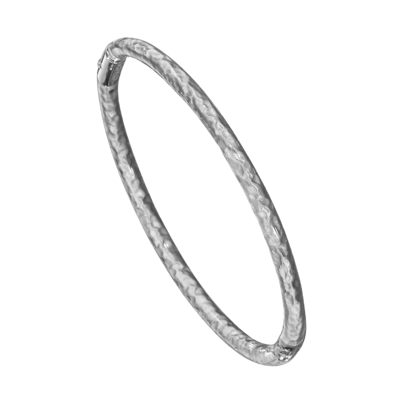 SOHO 3mm Hammered Sterling Silver and Silver Enamel Bracelet
