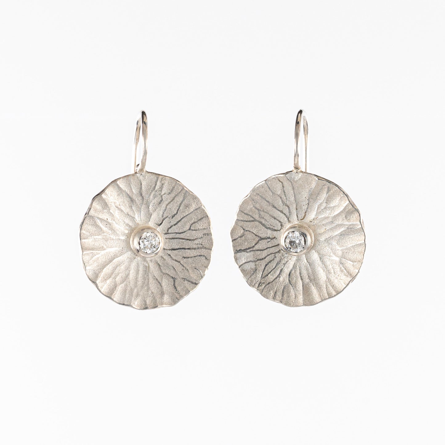 Sterling Silver & Diamond Radiant Drop Earrings
