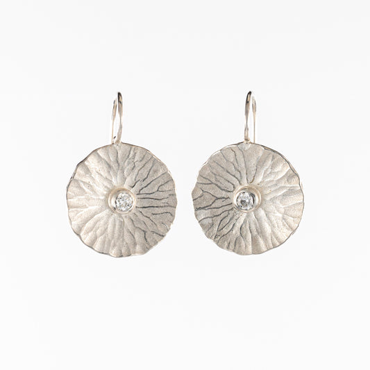 Sterling Silver & Diamond Radiant Drop Earrings