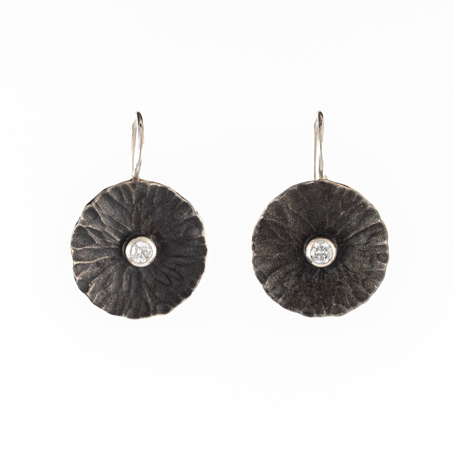 Oxidized Sterling Silver Radiant Drop Earrings