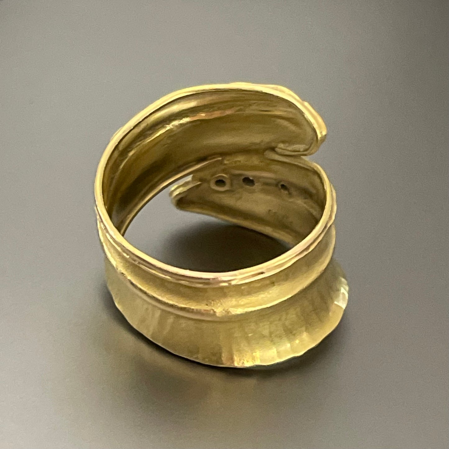 18k Feather Wrap Ring with 3 Diamonds