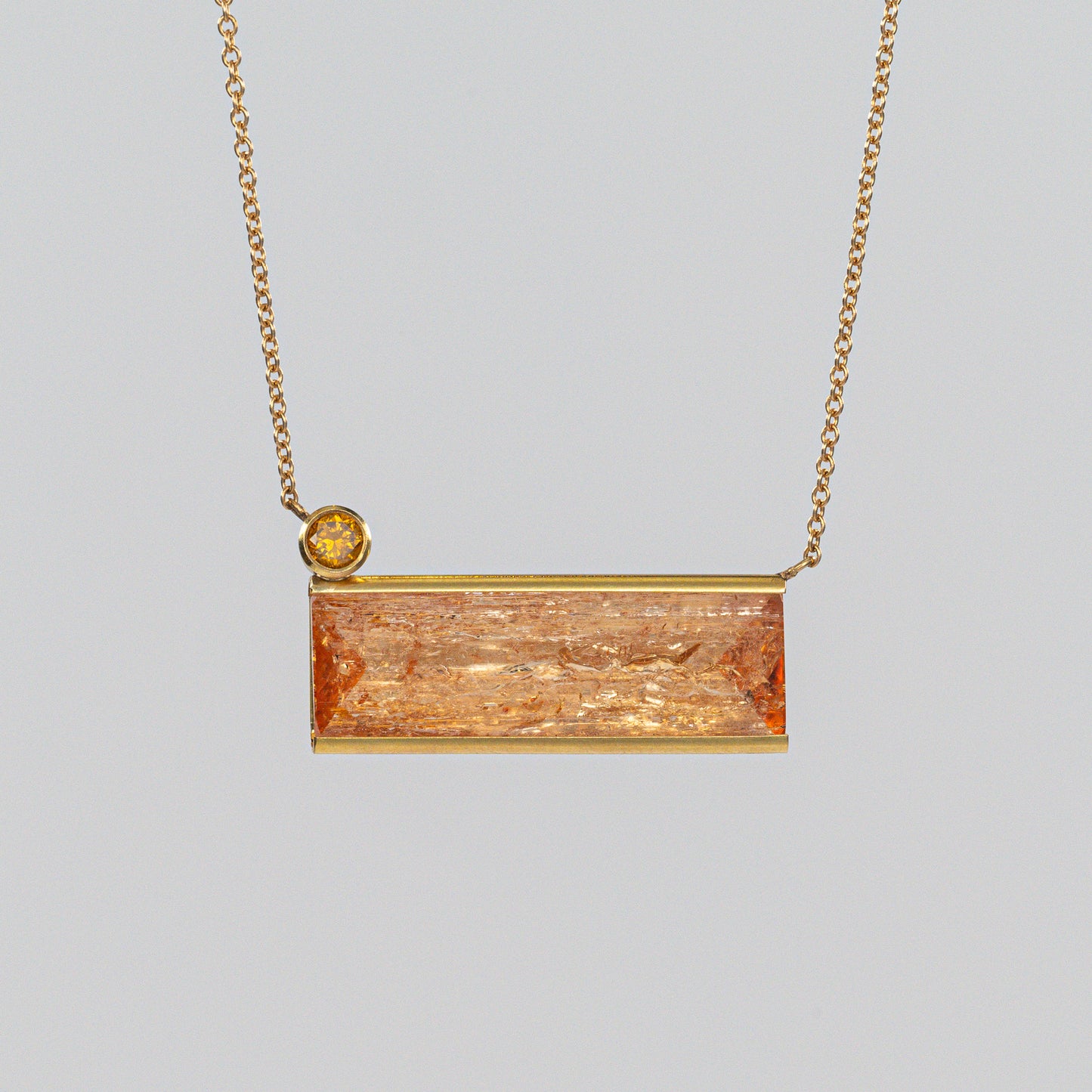 14k Imperial Topaz & Diamond Pendant