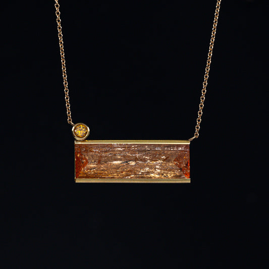 14k Imperial Topaz & Diamond Pendant