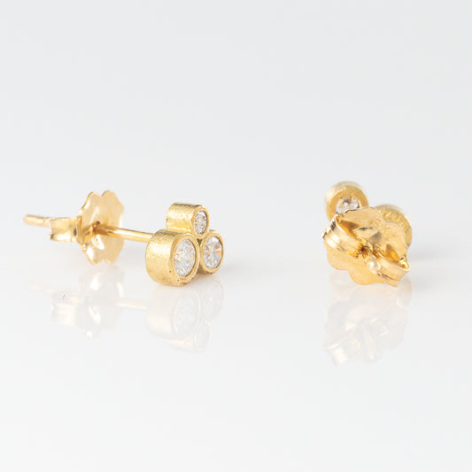18k Diamond Cluster Stud Earrings