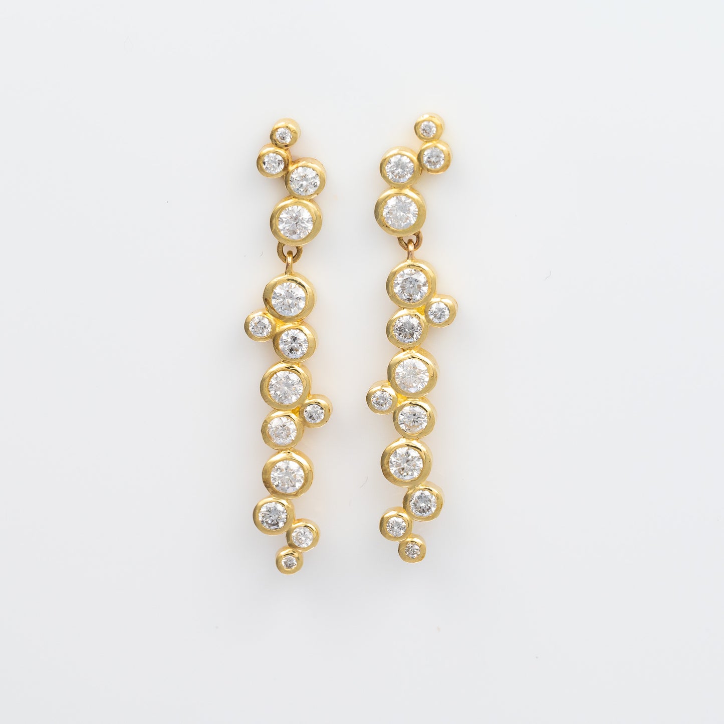 18k Diamond Cluster Stiletto Earrings