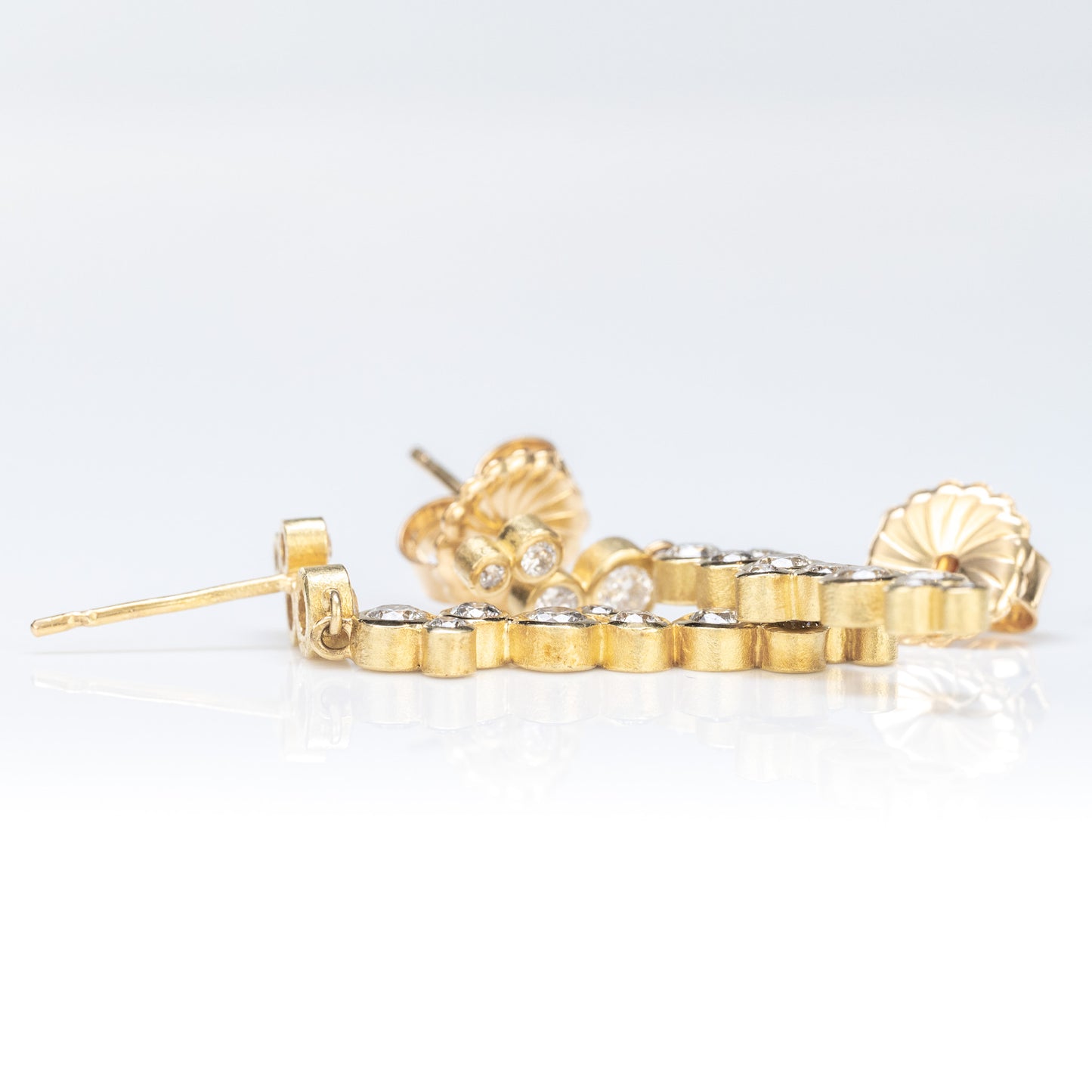 18k Diamond Cluster Stiletto Earrings