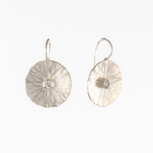 Sterling Silver & Diamond Radiant Drop Earrings