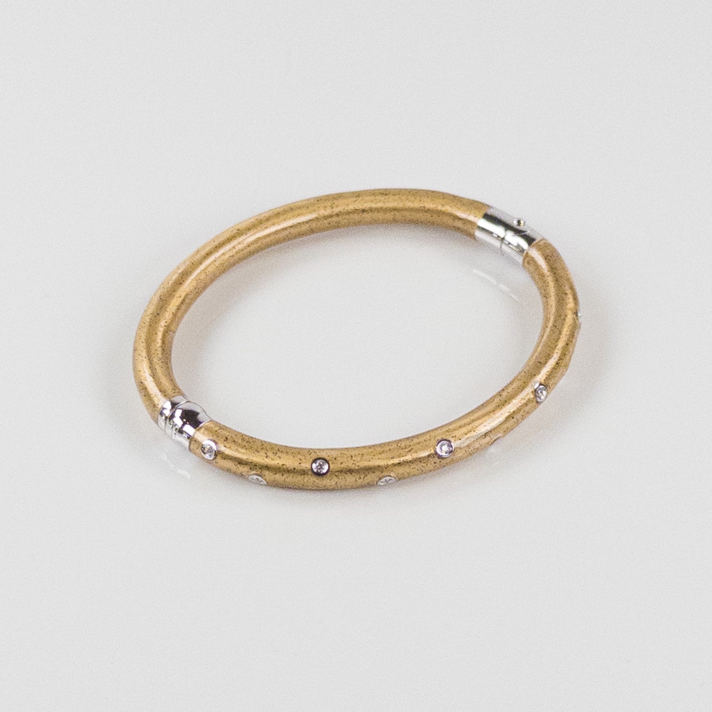 SOHO 5mm Sterling Silver and Gold Enamel Bracelet with Diamonds (0.10ctw)