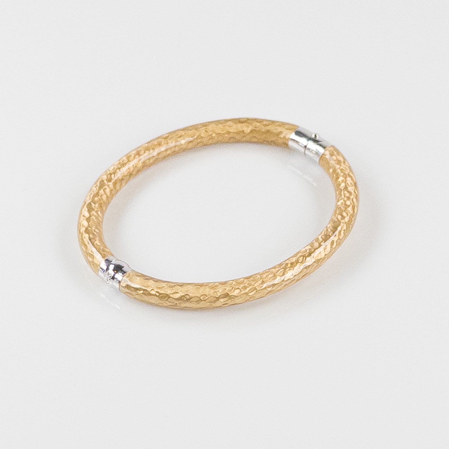 SOHO 5mm Hammered Sterling Silver and Gold Enamel Bracelet