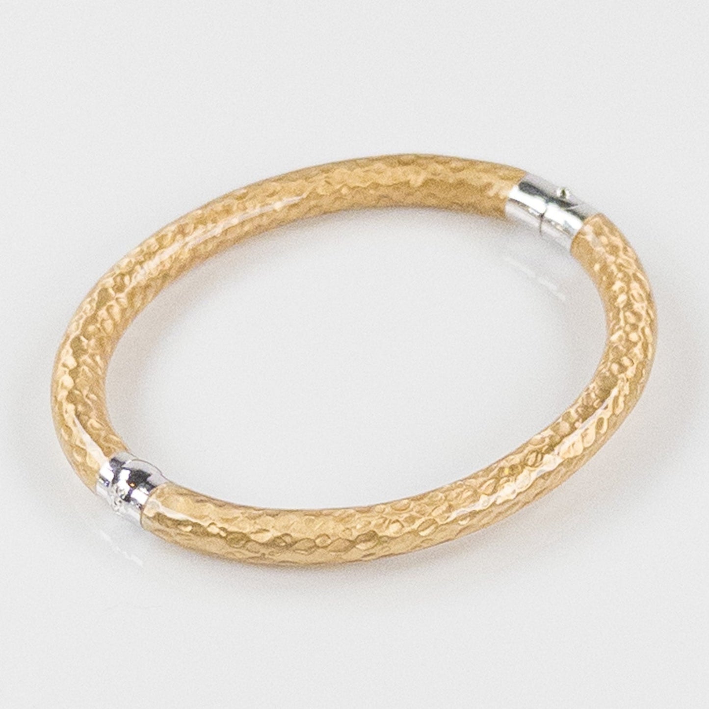 SOHO 5mm Hammered Sterling Silver and Gold Enamel Bracelet