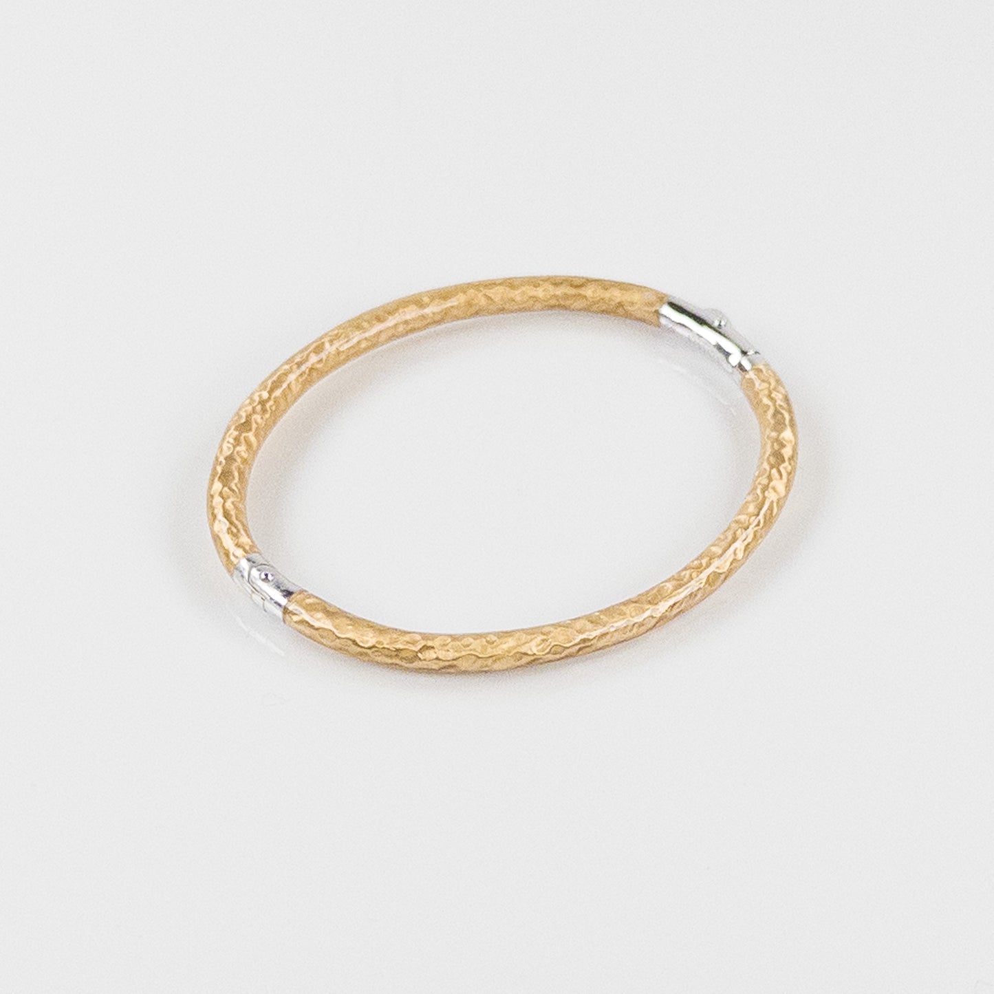SPECIAL ORDER AVAILABLE - SOHO 3mm Hammered Sterling Silver and Gold Enamel Bracelet