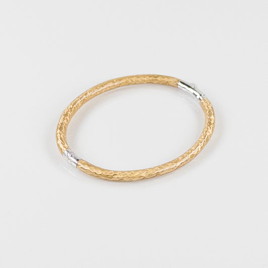 SPECIAL ORDER AVAILABLE - SOHO 3mm Hammered Sterling Silver and Gold Enamel Bracelet
