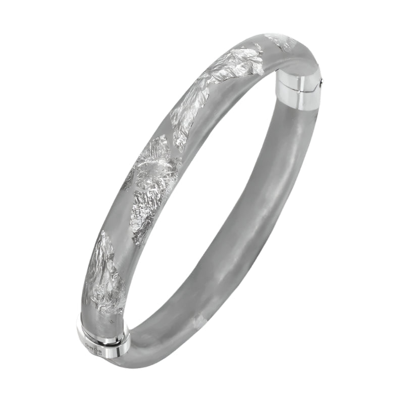 SOHO 9mm Sterling Silver and Silver Foliage Enamel Bracelet