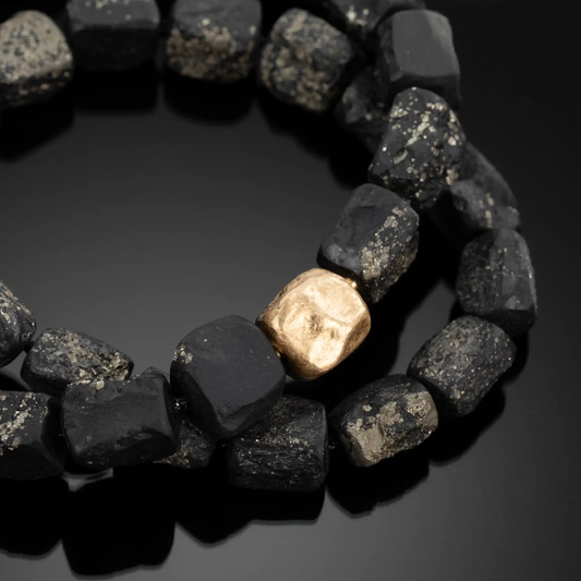 Special Order Available - Slate With Pyrite Nugget Neck Cord For Vario System