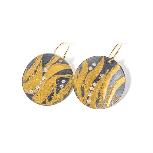 Tendrils French Wire Earrings with 24k Gold & Diamonds by Atelier Zobel