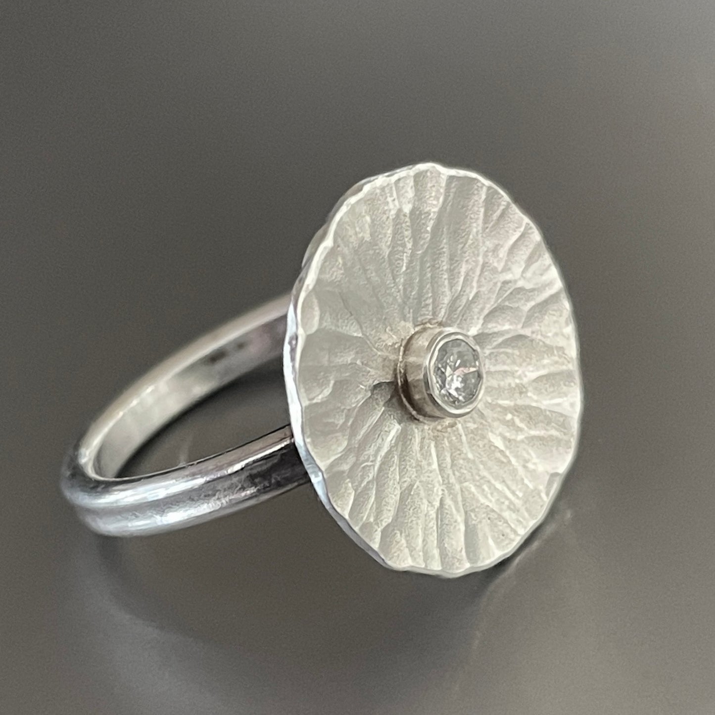 Sterling Silver & Diamond Radiant Ring