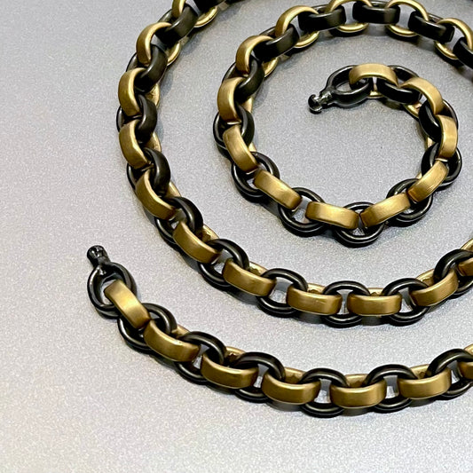 Two Tone Gold & Anthracite Anchor Chain for Vario System, 17"