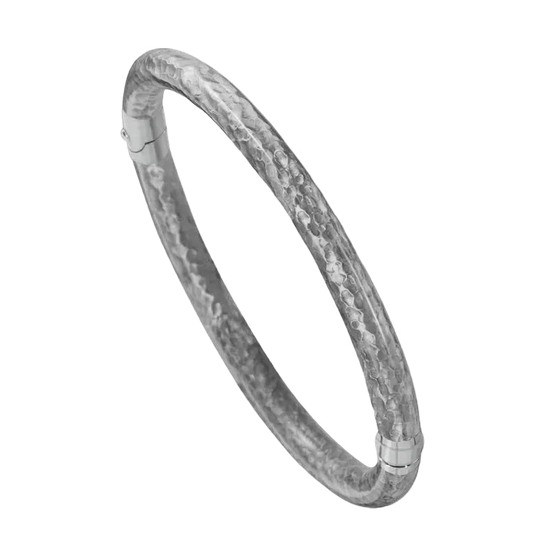 SOHO 5mm Hammered Sterling Silver and Silver Enamel Bracelet