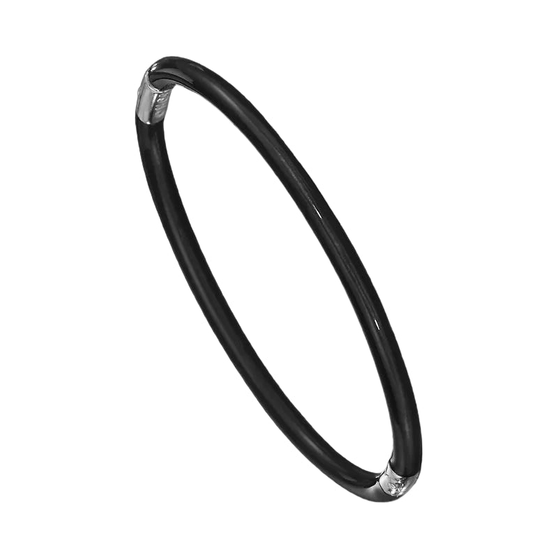 SOHO 3mm Sterling Silver and Black Enamel Bracelet