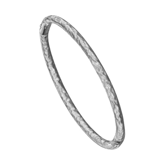 SOHO 3mm Hammered Sterling Silver and Silver Enamel Bracelet