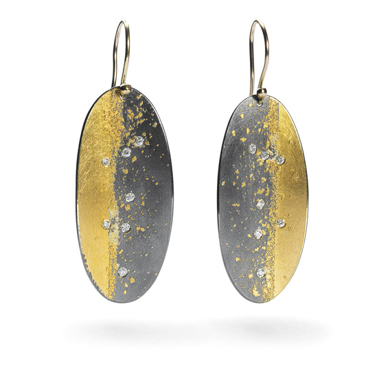 Starry Oval Earrings with 24k Gold & Diamonds by Atelier Zobel