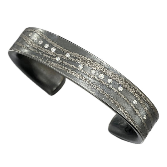 Narrow Wave Cuff in Sterling Silver, Platinum & Diamond by Atelier Zobel