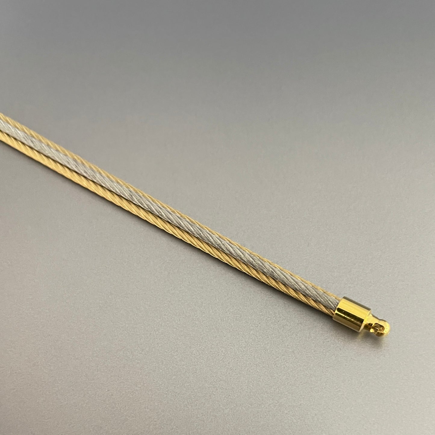 Gold and Stainless Steel 3-Strand Wire Necklace For Vario System, 17"