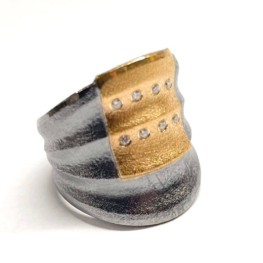 Sterling Silver, 22k Gold & Diamond Ring by Atelier Zobel