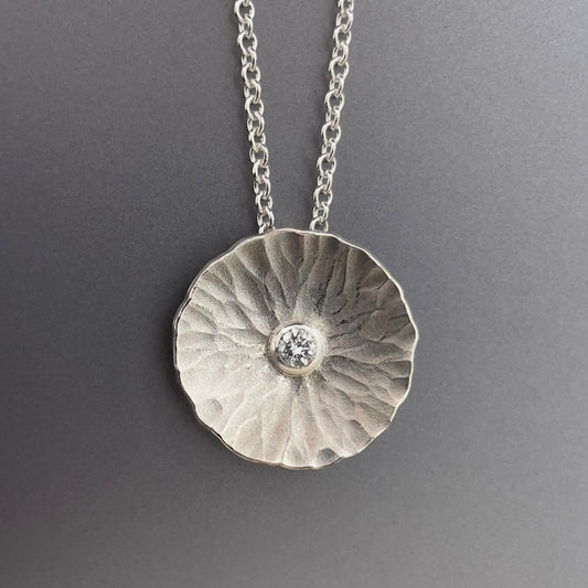 Sterling Silver & Diamond Radiant Pendant