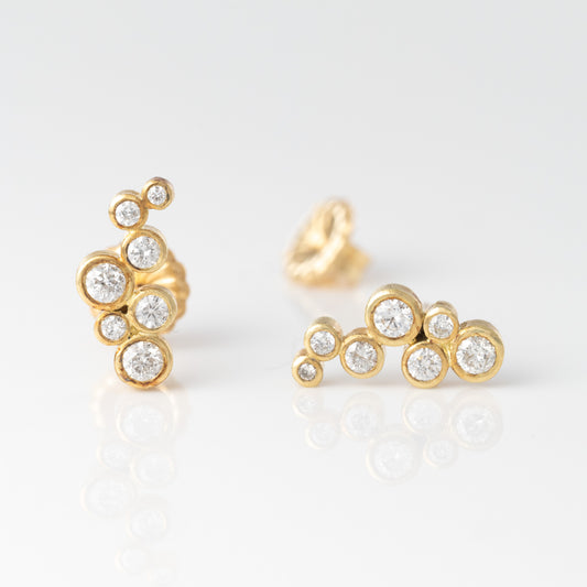 18k Diamond Cluster Earclimbers