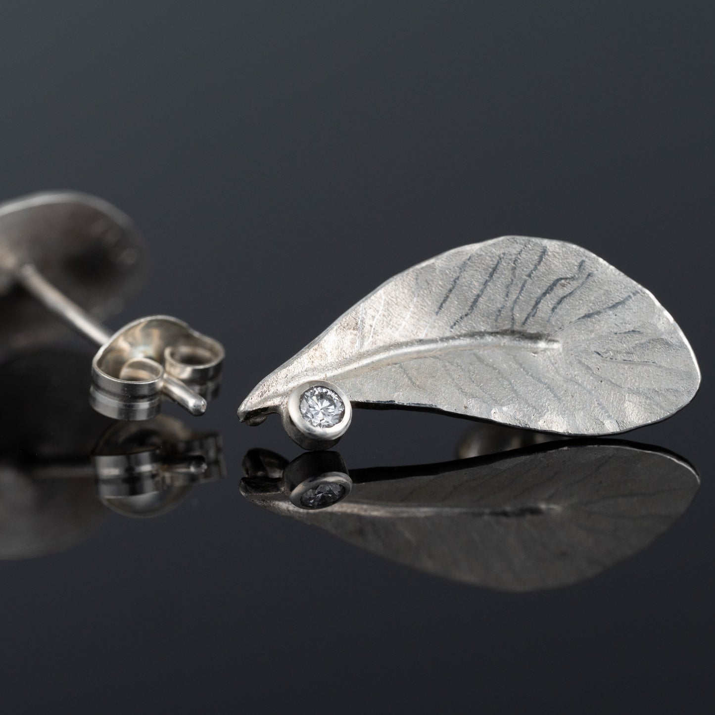 Sterling Silver Blueberry Leaf EarClimbers