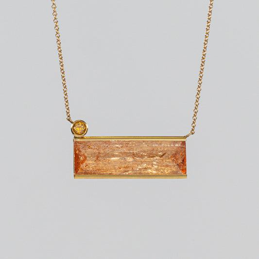 14k Imperial Topaz & Diamond Pendant