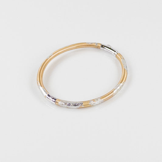 SOHO 3mm Sterling Silver and Gold Foliage Enamel Bracelet