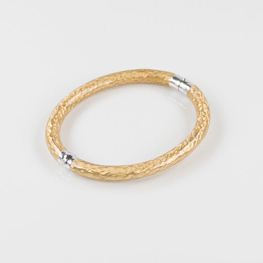 SOHO 5mm Hammered Sterling Silver and Gold Enamel Bracelet