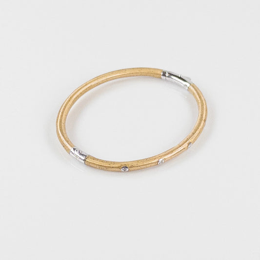 SOHO 3mm Sterling Silver and Gold Enamel Bracelet with Diamonds (0.10ctw)