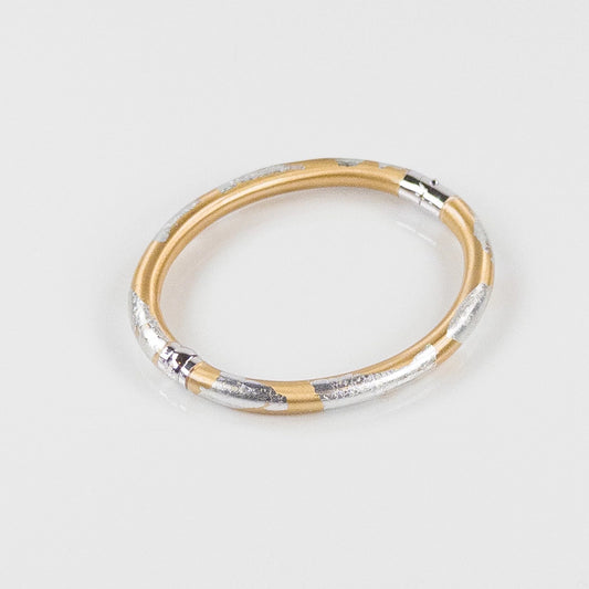 SOHO 5mm Sterling Silver and Gold Foliage Enamel Bracelet