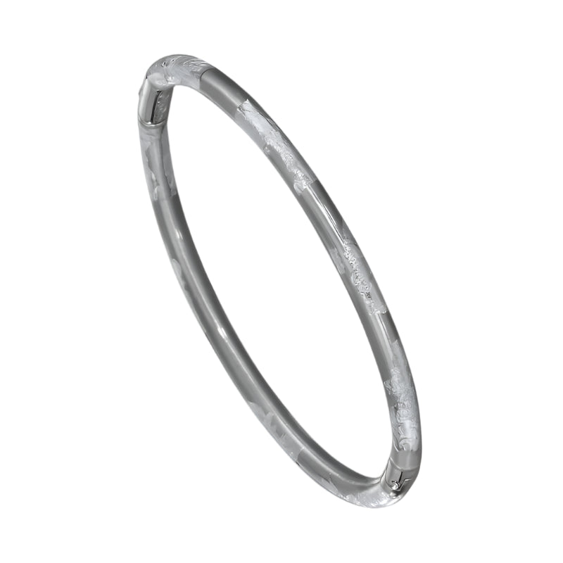 SOHO 3mm Sterling Silver and Silver Foliage Enamel Bracelet