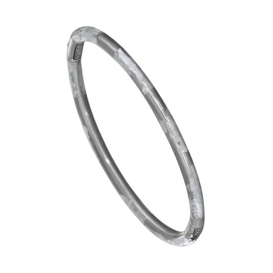 SOHO 3mm Sterling Silver and Silver Foliage Enamel Bracelet