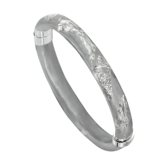 SOHO 9mm Sterling Silver and Silver Foliage Enamel Bracelet