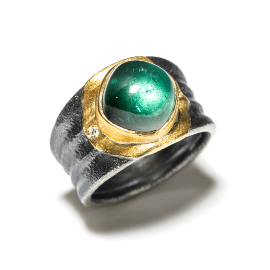 Green Tourmaline & Diamond Ring By Atelier Ring